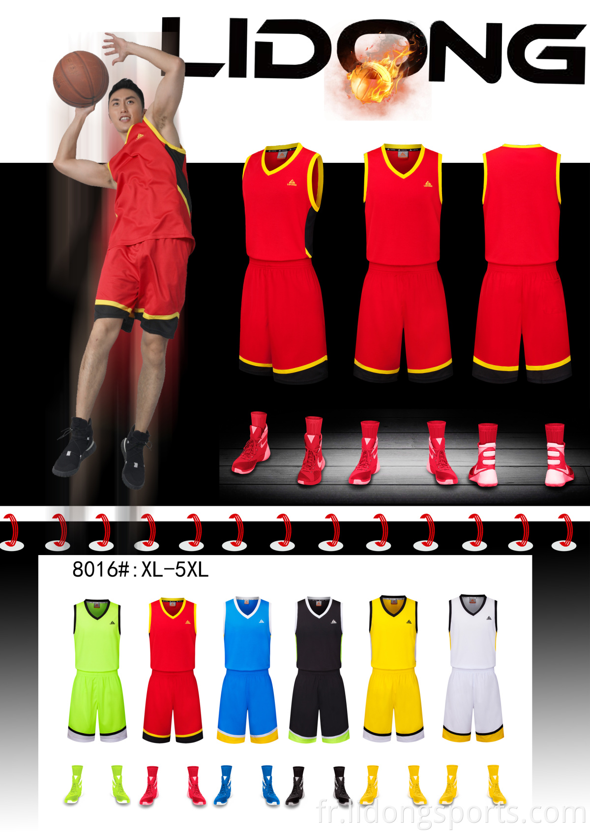 2021 Best Basketball Uniforme Design Color Black Quick Dry Tissu Vêtements de basket-ball